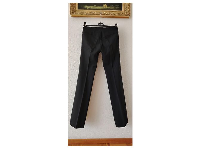 CALÇAS DE LÃ DOLCE & GABBANA COM PATCH LOGOTIPADO. Preto - vista 3