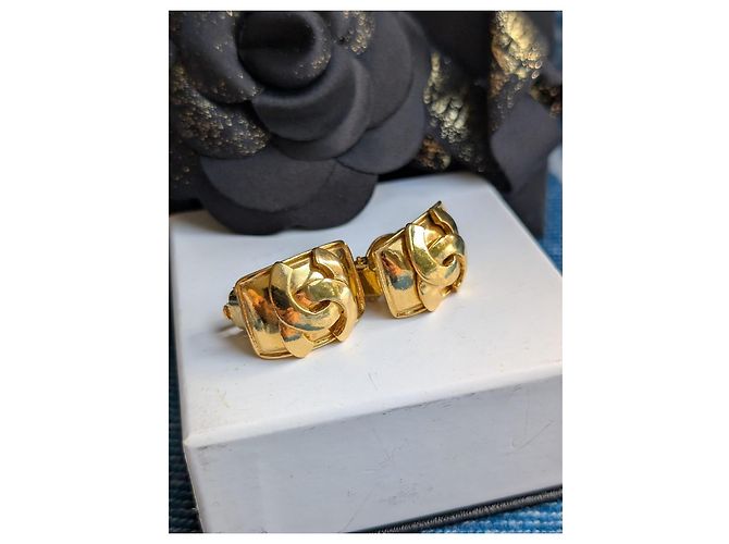 Orecchini vintage Chanel CC 95P Francia Parigi Logo Clips Rue Cambon Scatola - vista 11