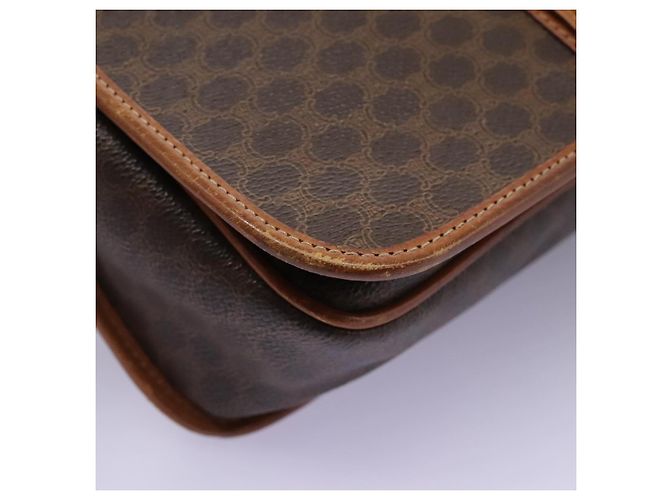 Céline CELINE Macadam Canvas Shoulder Bag PVC Leather Brown Gold Auth BD871 Golden - view 15