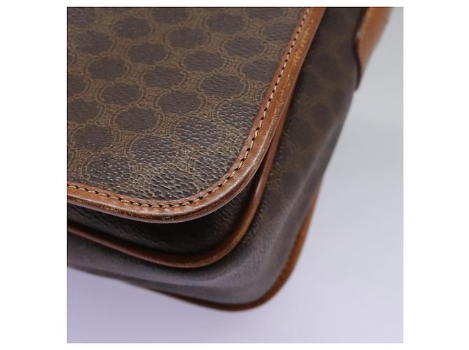 Céline CELINE Macadam Canvas Shoulder Bag PVC Leather Brown Gold Auth BD871 Golden - view 16
