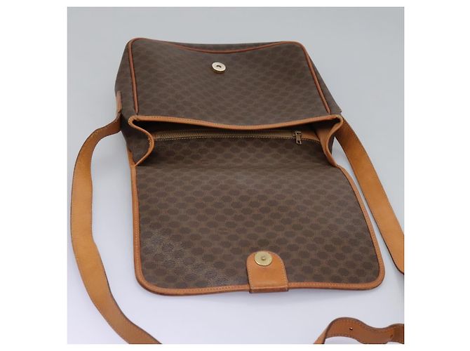 Céline CELINE Macadam Canvas Shoulder Bag PVC Leather Brown Gold Auth BD871 Golden - view 19
