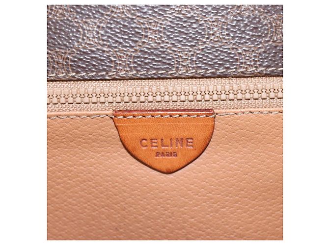 Céline CELINE Macadam Canvas Shoulder Bag PVC Leather Brown Gold Auth BD871 Golden - view 20
