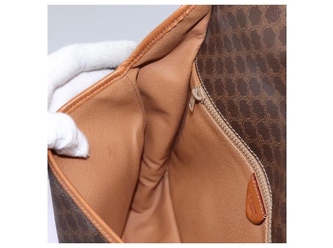 Céline CELINE Macadam Canvas Shoulder Bag PVC Leather Brown Gold Auth BD871 Golden - view 22