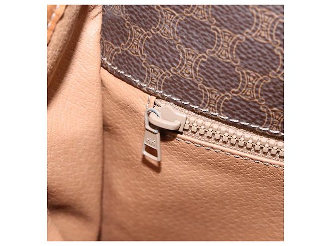 Céline CELINE Macadam Canvas Shoulder Bag PVC Leather Brown Gold Auth BD871 Golden - view 23