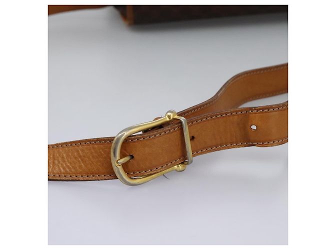 Céline CELINE Macadam Canvas Shoulder Bag PVC Leather Brown Gold Auth BD871 Golden - view 8