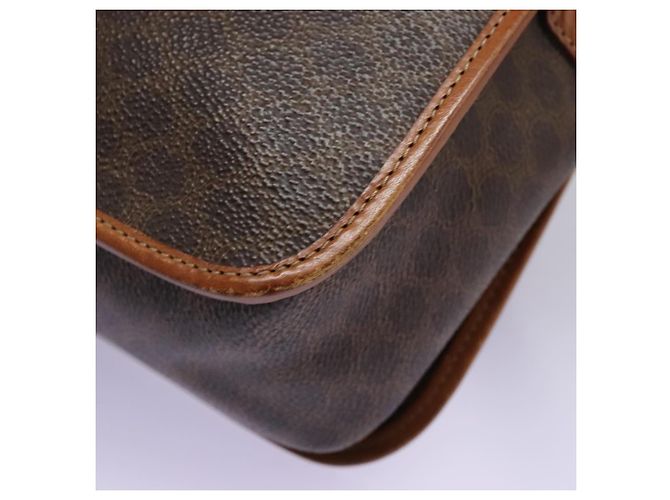 Céline CELINE Macadam Canvas Shoulder Bag PVC Leather Brown Gold Auth BD871 Golden - view 9