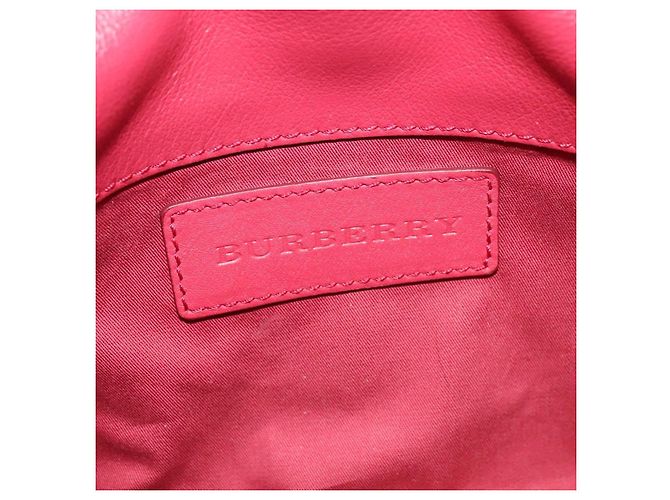 Borsa a spalla Burberry Nova Check in PVC pelle beige rosa Auth BD685 - vista 18