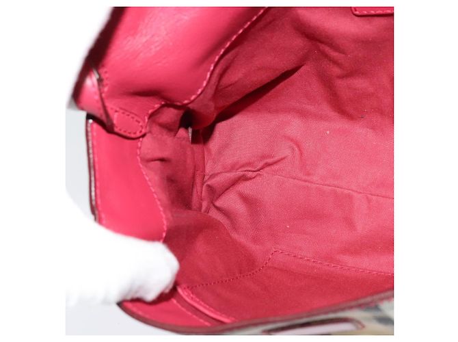Borsa a spalla Burberry Nova Check in PVC pelle beige rosa Auth BD685 - vista 20