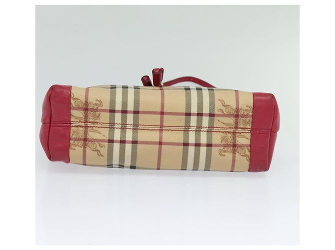 Borsa a spalla Burberry Nova Check in PVC pelle beige rosa Auth BD685 - vista 5