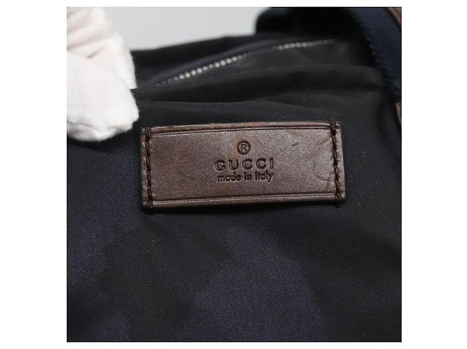 GUCCI Borsa Tote Diamante Nylon Blu Navy Argento 267922 Auth bs23152 - vista 18