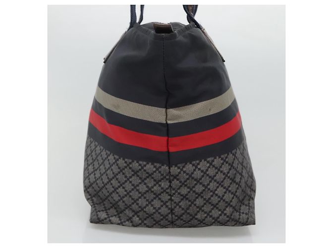 GUCCI Borsa Tote Diamante Nylon Blu Navy Argento 267922 Auth bs23152 - vista 4