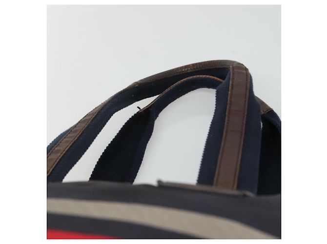 GUCCI Borsa Tote Diamante Nylon Blu Navy Argento 267922 Auth bs23152 - vista 8