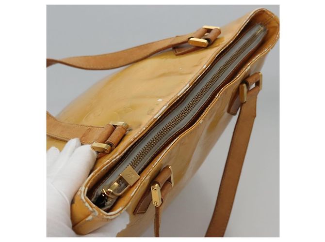 LOUIS VUITTON Monogram Vernis Houston Borsa a Mano Grigia M91053 LV Auth EC632 Grigio - vista 7