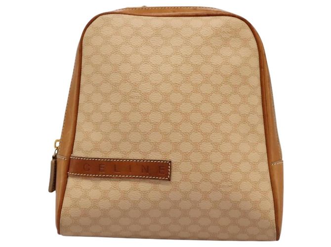 Céline CELINE Macadam Canvas Backpack PVC Leather Beige Auth BD1038 - view 13