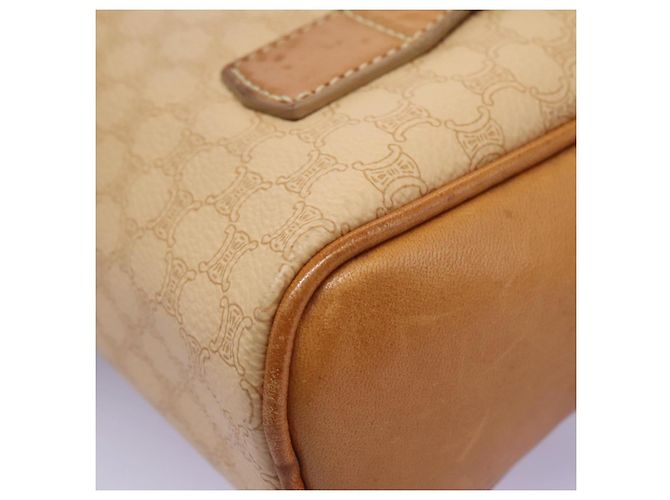 Céline CELINE Macadam Canvas Backpack PVC Leather Beige Auth BD1038 - view 17