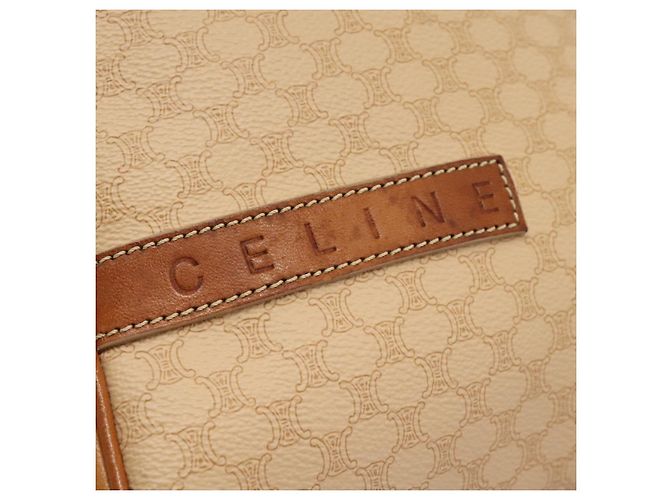 Céline CELINE Macadam Canvas Backpack PVC Leather Beige Auth BD1038 - view 18