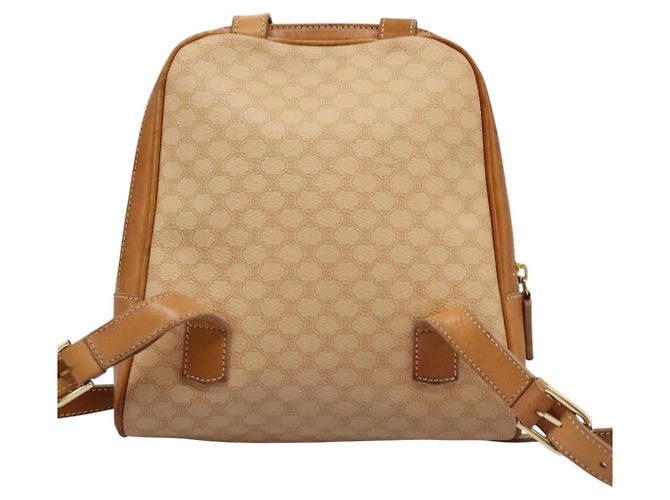 Céline CELINE Macadam Canvas Backpack PVC Leather Beige Auth BD1038 - view 2