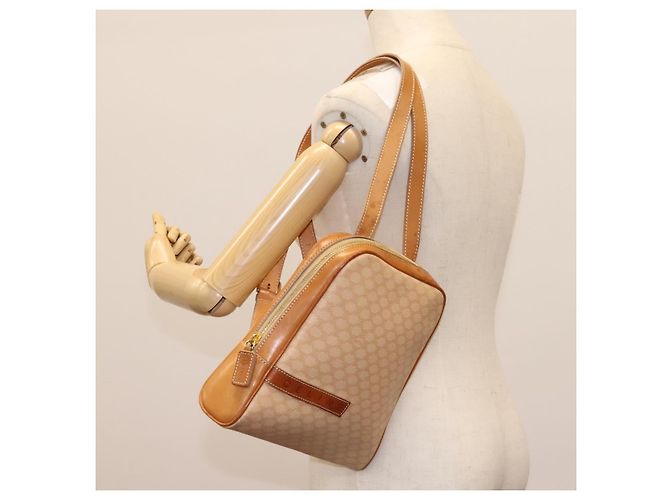 Céline CELINE Macadam Canvas Backpack PVC Leather Beige Auth BD1038 - view 24