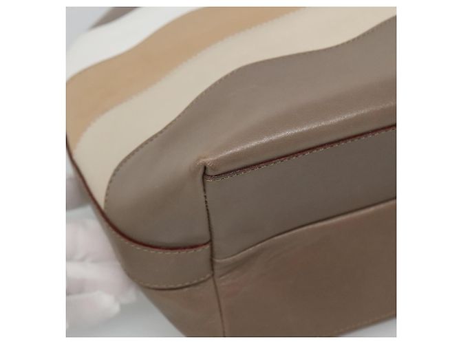 Céline Borsa a Spalla CELINE in Pelle Marrone Oro Auth EC529 D'oro - vista 14