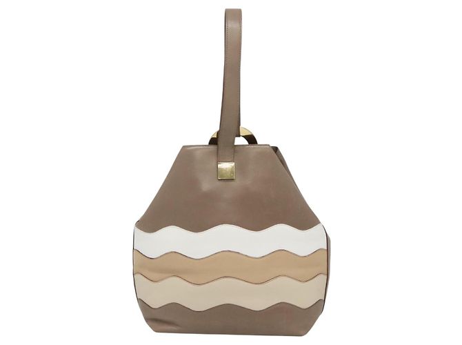 Céline Borsa a Spalla CELINE in Pelle Marrone Oro Auth EC529 D'oro - vista 2