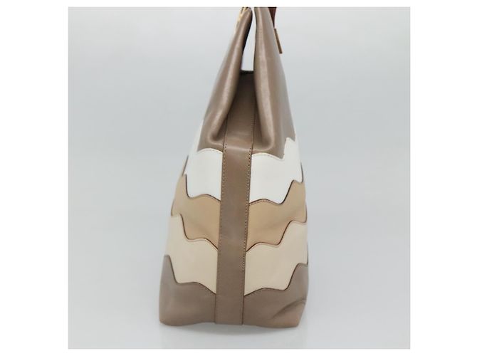 Céline Borsa a Spalla CELINE in Pelle Marrone Oro Auth EC529 D'oro - vista 3