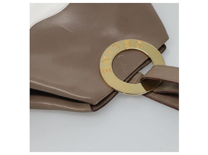 Céline Borsa a Spalla CELINE in Pelle Marrone Oro Auth EC529 D'oro - vista 6