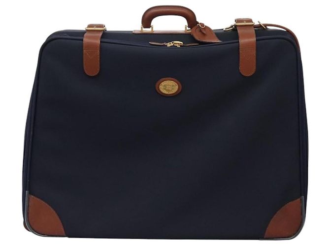 Autre Marque Borsa da viaggio Burberrys Boston in PVC blu navy e marrone Auth ti2922 - vista 13