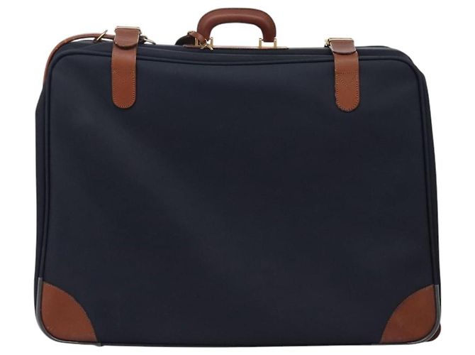 Autre Marque Borsa da viaggio Burberrys Boston in PVC blu navy e marrone Auth ti2922 - vista 2