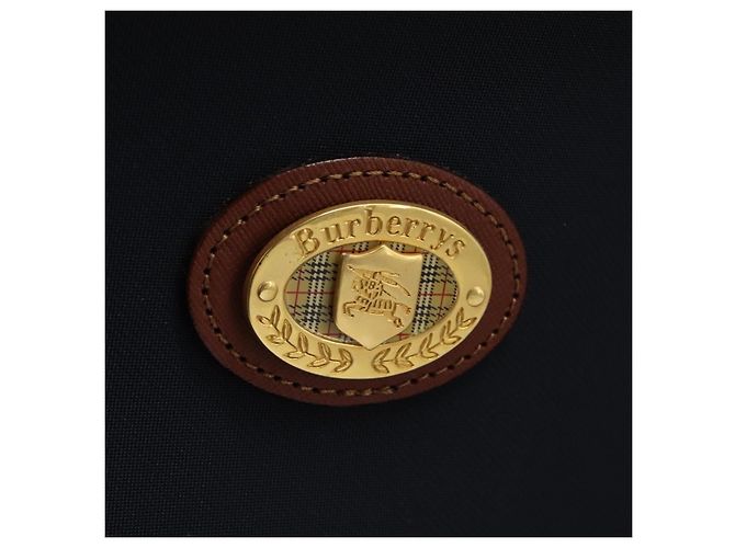 Autre Marque Borsa da viaggio Burberrys Boston in PVC blu navy e marrone Auth ti2922 - vista 20