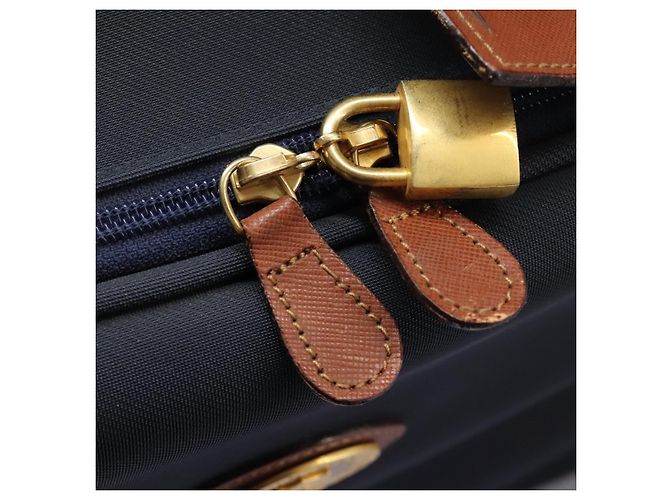 Autre Marque Borsa da viaggio Burberrys Boston in PVC blu navy e marrone Auth ti2922 - vista 23