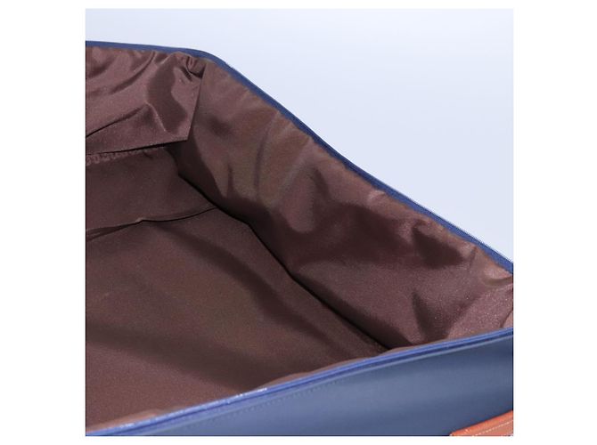 Autre Marque Borsa da viaggio Burberrys Boston in PVC blu navy e marrone Auth ti2922 - vista 32