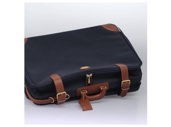 Autre Marque Borsa da viaggio Burberrys Boston in PVC blu navy e marrone Auth ti2922 - vista 6