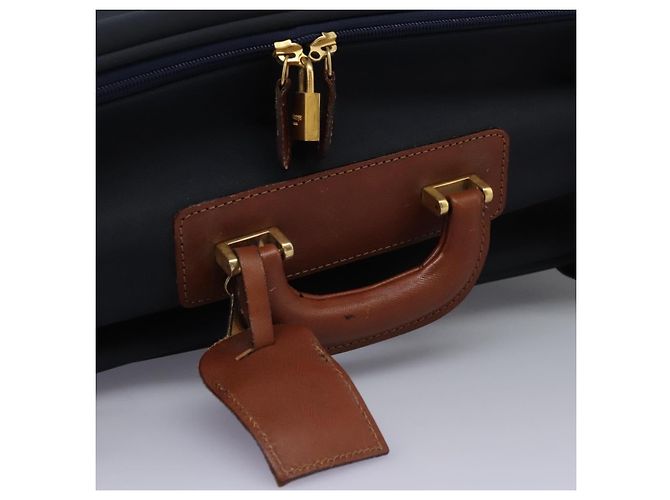 Autre Marque Borsa da viaggio Burberrys Boston in PVC blu navy e marrone Auth ti2922 - vista 8