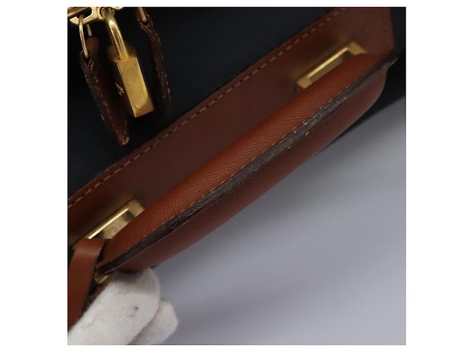 Autre Marque Borsa da viaggio Burberrys Boston in PVC blu navy e marrone Auth ti2922 - vista 9