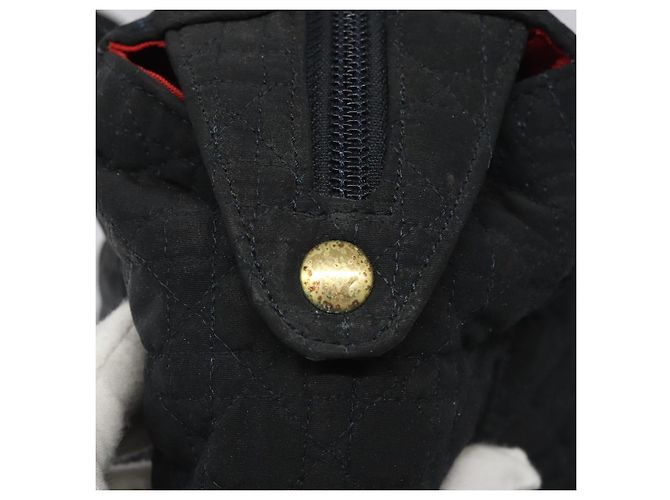 Borsa a Spalla Canage Christian Dior Nylon Nero Oro Auth yk17665 D'oro - vista 17