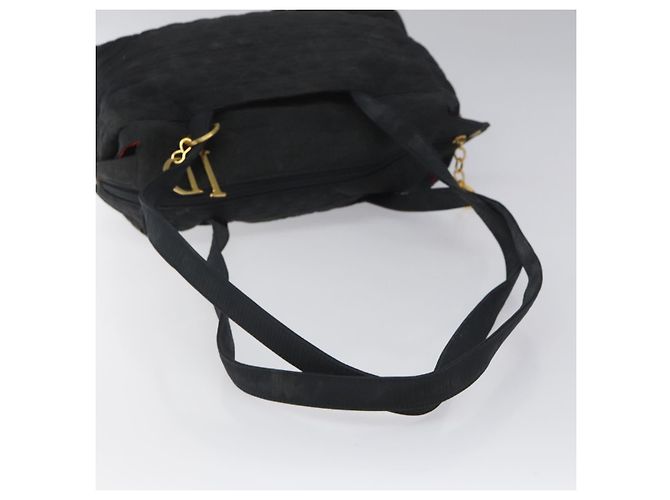 Borsa a Spalla Canage Christian Dior Nylon Nero Oro Auth yk17665 D'oro - vista 8