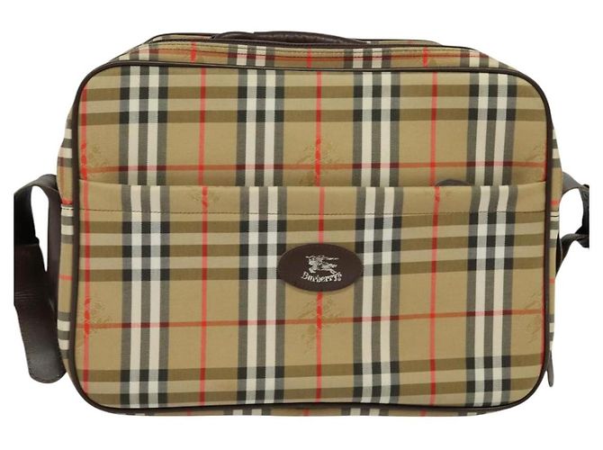 Autre Marque Burberrys Nova Check Aktentasche aus Canvas Beige Auth ep7983 - Ansicht 13