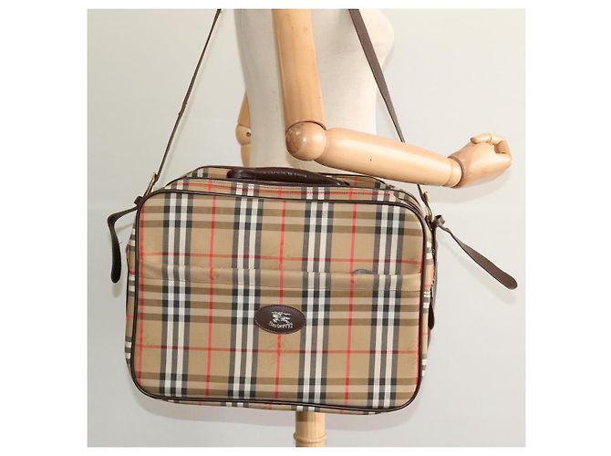Autre Marque Burberrys Nova Check Aktentasche aus Canvas Beige Auth ep7983 - Ansicht 26