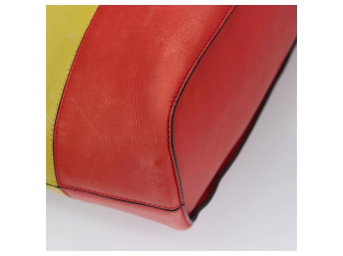 Céline Borsa a spalla CELINE in pelle verde rosso giallo Auth EC743 - vista 16
