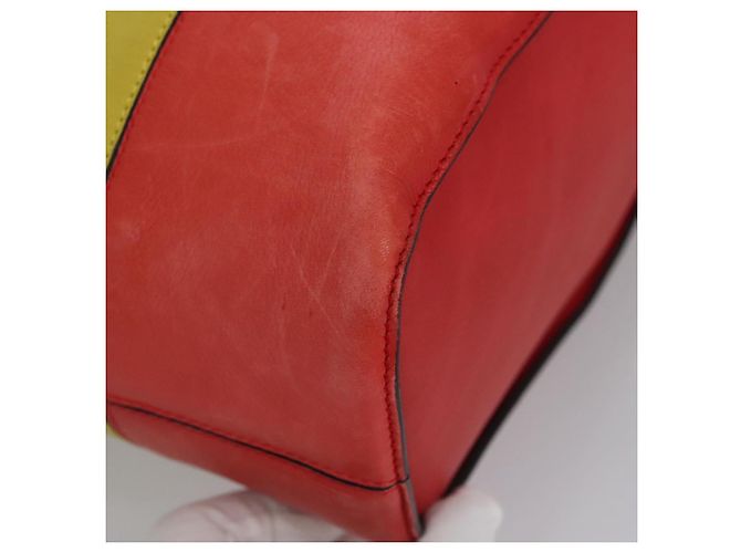 Céline Borsa a spalla CELINE in pelle verde rosso giallo Auth EC743 - vista 8