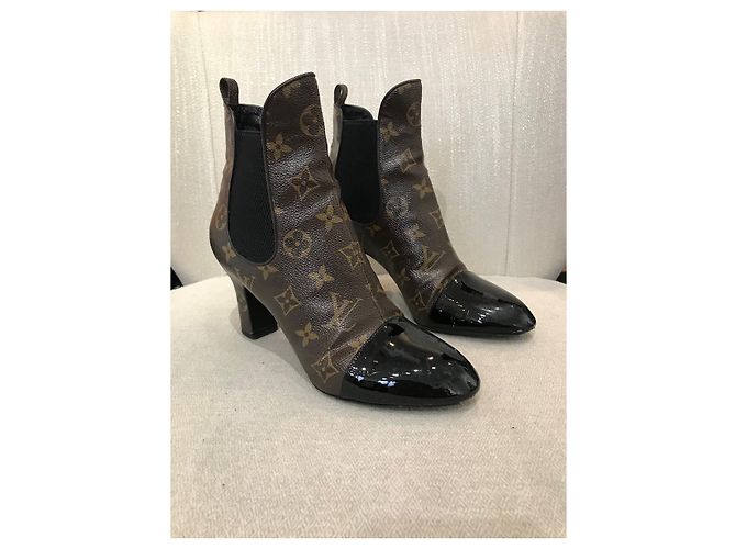 Stiefeletten LOUIS VUITTON T.EU 37.5 Leder Braun - Ansicht 3