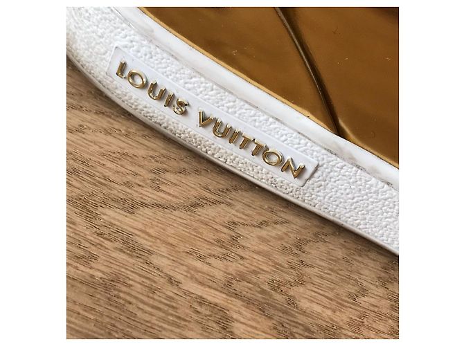 Sneaker LOUIS VUITTON T.EU 38.5 Leder Golden - Ansicht 2
