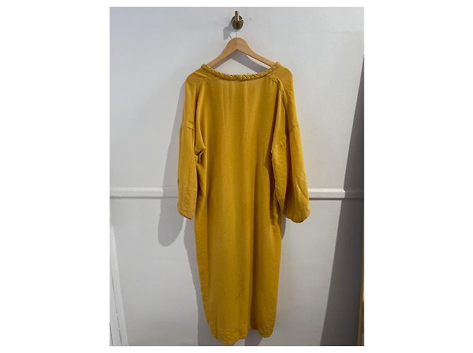 Hermès Vestido HERMES T.Internacional XS Seda Amarillo - vista 5