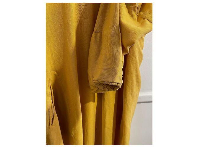Hermès Vestido HERMES T.Internacional XS Seda Amarillo - vista 7