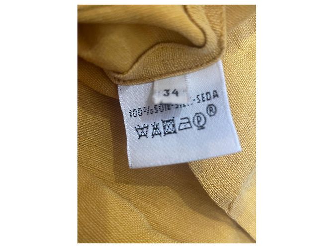 Hermès Vestido HERMES T.Internacional XS Seda Amarillo - vista 8