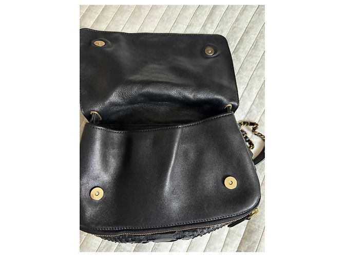 Sac à main Jerome Dreyfuss Boby en cuir de python noir - vue 3