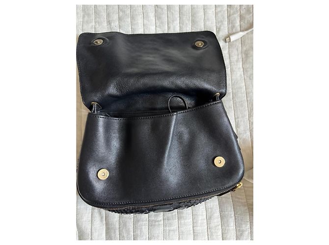 Sac à main Jerome Dreyfuss Boby en cuir de python noir - vue 8