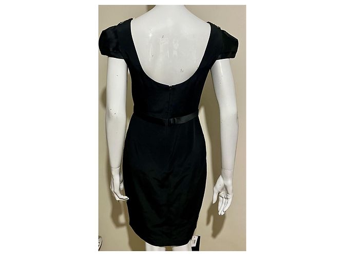 Marchesa Stupendo vestito di seta con ricamo di perle e paillettes Nero - vista 3