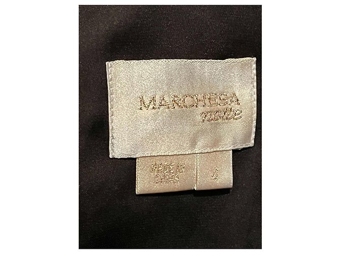 Marchesa Stupendo vestito di seta con ricamo di perle e paillettes Nero - vista 5