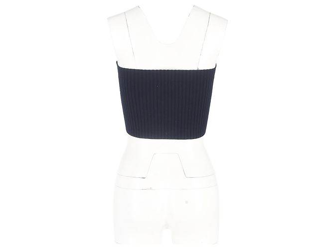 Chloé Rippstrick-Röhrenoberteil aus marineblauer Wolle - Ansicht 6